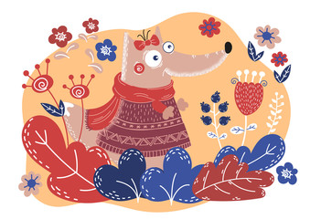 FOLK FOX Valentine Cartoon Animal Set