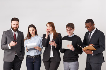 Business people teamwork crop, copy space