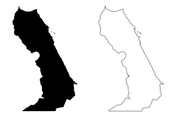 Red Sea Governorate (Governorates of Egypt, Arab Republic of Egypt) map vector illustration, scribble sketch Red Sea map