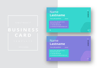 Trendy minimal abstract business card template. Modern corporate stationery id layout with geometric pattern. Vector fashion background design with information sample name text.