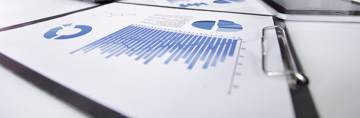 close up. financial report on the office Desk