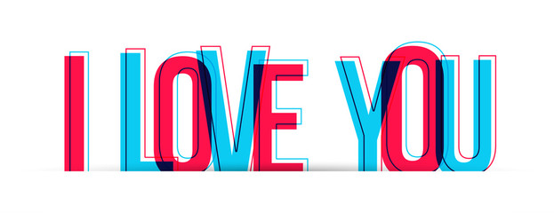 I Love You sign text. Vector illustration