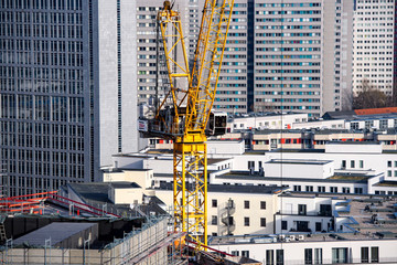 Construction of modern buildings in Berlin, Germany. 29-11-2018