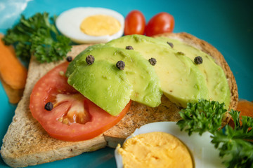 Vegetarian avocado toast