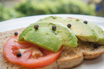 Vegetarian avocado toast
