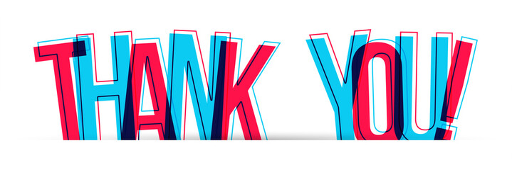 Thank you! vector letters creative card