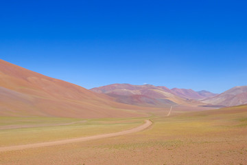 Fototapeta na wymiar Beautiful mountain landscape in the Argentine Andes, near Laguna Brava, Paso Pircas Negras, Argentina, South America
