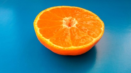 orange on blue background