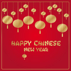Naklejka premium Chinese New Year red and gold vector background