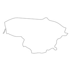 Lithuania - solid black outline border map of country area. Simple flat vector illustration.