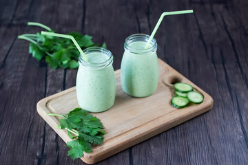 Green organic smoothies.