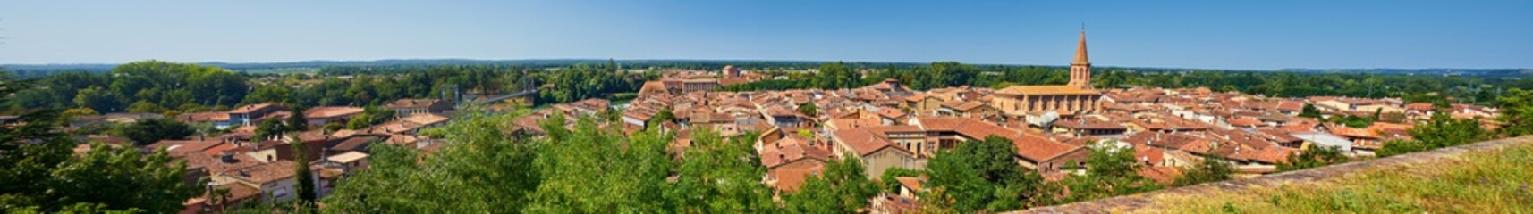 Aerial View Of The City Of Villemur Sur Tarn Haute Garonne Franc