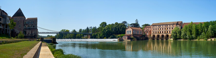 Panoramic View Of The City Of Villemure Sur Tarn From The River Tarn