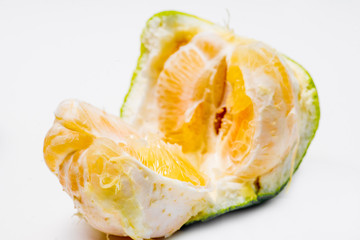 fresh tasty orange lying on a table