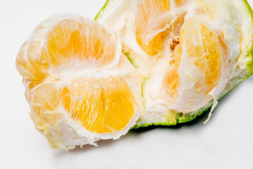 fresh tasty orange lying on a table