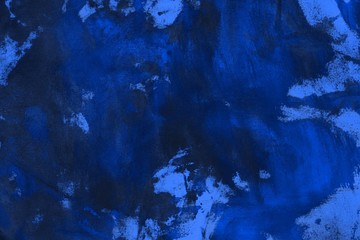 creative old blue randomly painted canvas, fabric with color paint spots and blots texture for...