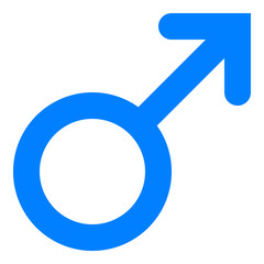 Male symbol icon - blue rounded, isolated - vector