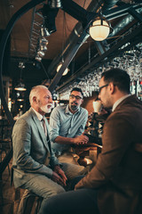 Hanging out with coworkers after hard workweek