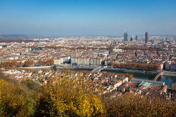 Lyon, vue sur le centre ville 