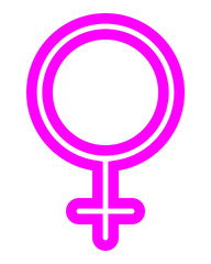 Female symbol icon - purple thin outlined rounded, isolated - vector