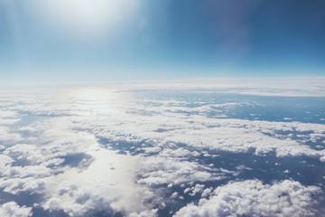 Fototapeta na wymiar view of blue cloudy sky as background