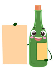 Mascot Wine Board Illustration