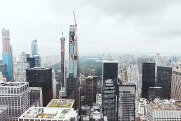 Fototapeta na wymiar aerial view of architecture on new york city, usa