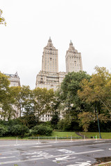 buildings and city park in new york, usa