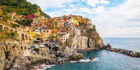 Fototapeta na wymiar View of Manarola is a small town in the province of La Spezia, Liguria, Italy
