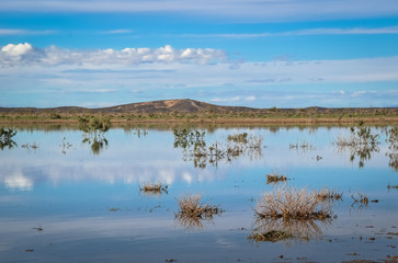 Dayet Srid lake in Merzouga, Morocco