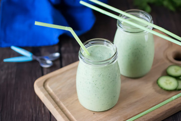 Green organic smoothies.