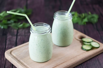 Green organic smoothies.