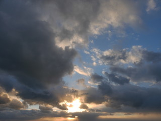 dramatic sky with clouds