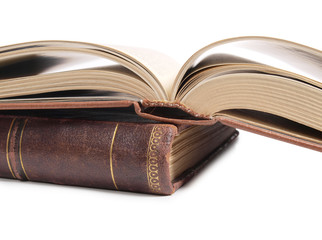 Old classic book on white background