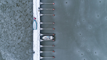 Harbor in Helsinki, FInland free of boats during the winter.
