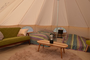  Inside a high-end tent