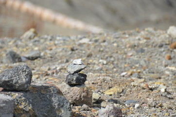 A cairn marking a mountain