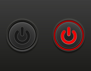 black media button power on and off position stock vector illustration