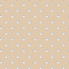 Vector seamless pattern with cat or dog,kitten or puppy footprints. Can be used for wallpaper,fabric, web page background, surface textures.