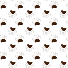 Vector seamless pattern with cat or dog,kitten or puppy footprints. Can be used for wallpaper,fabric, web page background, surface textures.