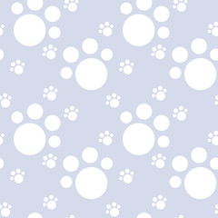 Vector seamless pattern with cat or dog,kitten or puppy footprints. Can be used for wallpaper,fabric, web page background, surface textures.