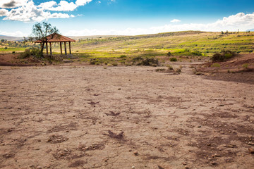 Dinosaur footsteps in Toro Toro National Park Bolivia