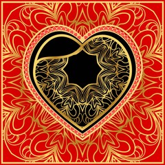 Valentine's day pattern with heart. Template Greeting Card, Invitation Or Posters. Vector Illustration.