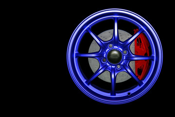 Alloy car disc brakes technology isolated on the background.