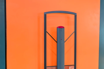 anty-theft system in shop. Scanner entrance gate for prevent theft in clothing store