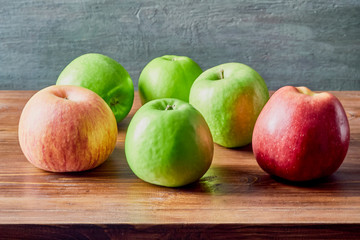 fruit still life, fruit laid out on the table and background