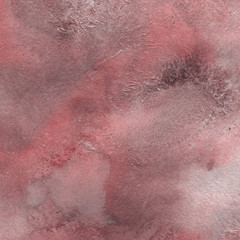 Red watercolor texture with abstract washes and brush strokes on white paper background. Trendy look. Chaotic abstract organic design.