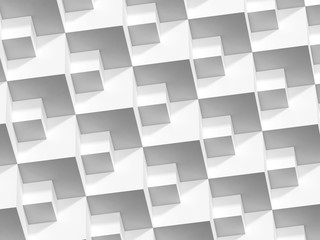 White cubes background, 3d render illustration