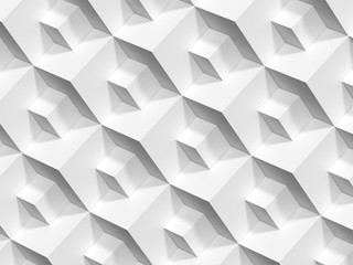 Abstract geometric pattern, white cubes 3 d