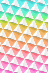 Abstract geometric pattern, white pyramids
